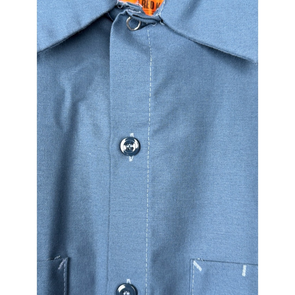 Jeep Red Kap Mens L Blue Work Shirt Since 1941 Large Back Graphic - Picture 8 of 10